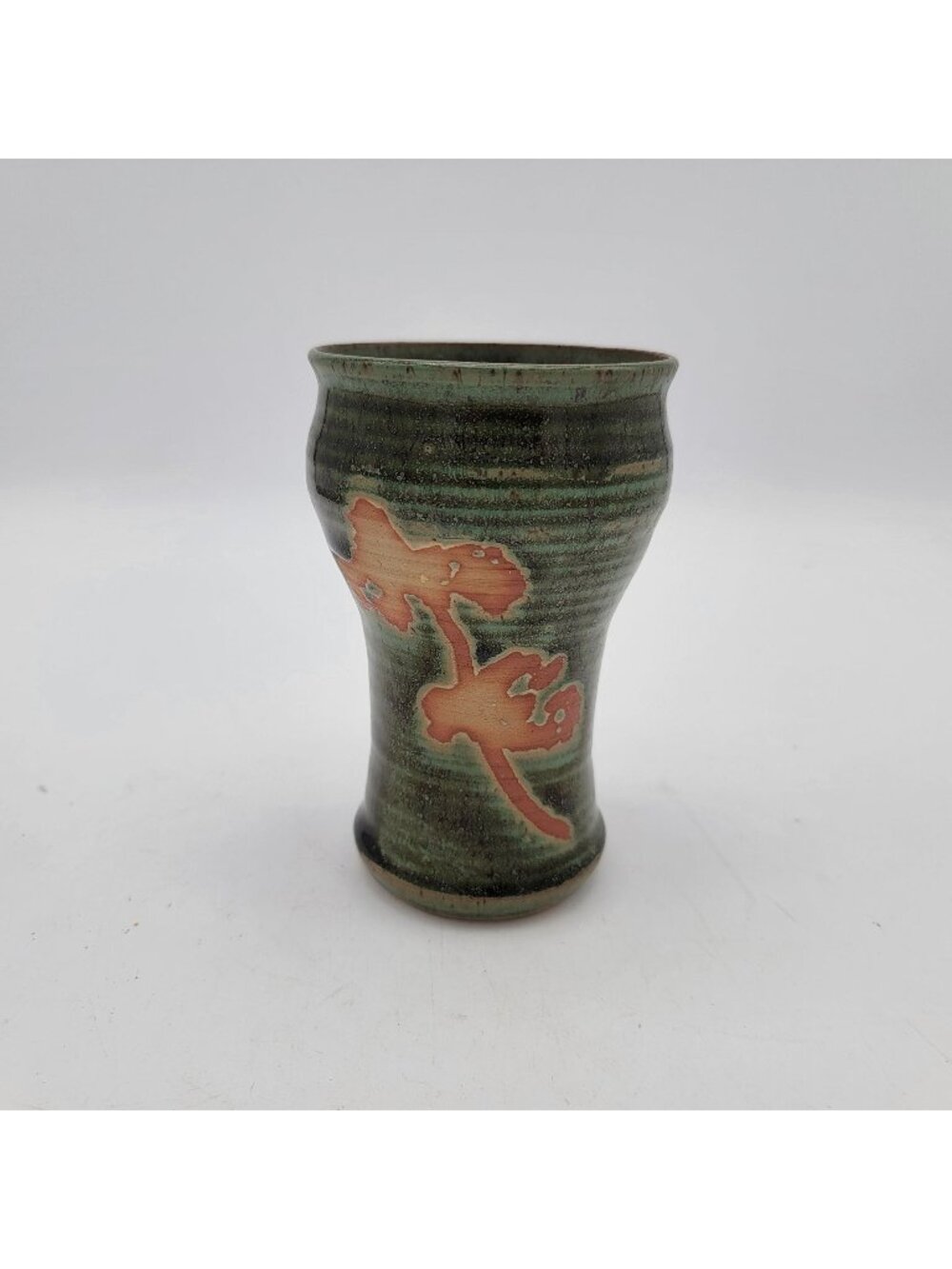Beautiful Orchid Green Ribbed Art Pottery Vase Signed Bannan